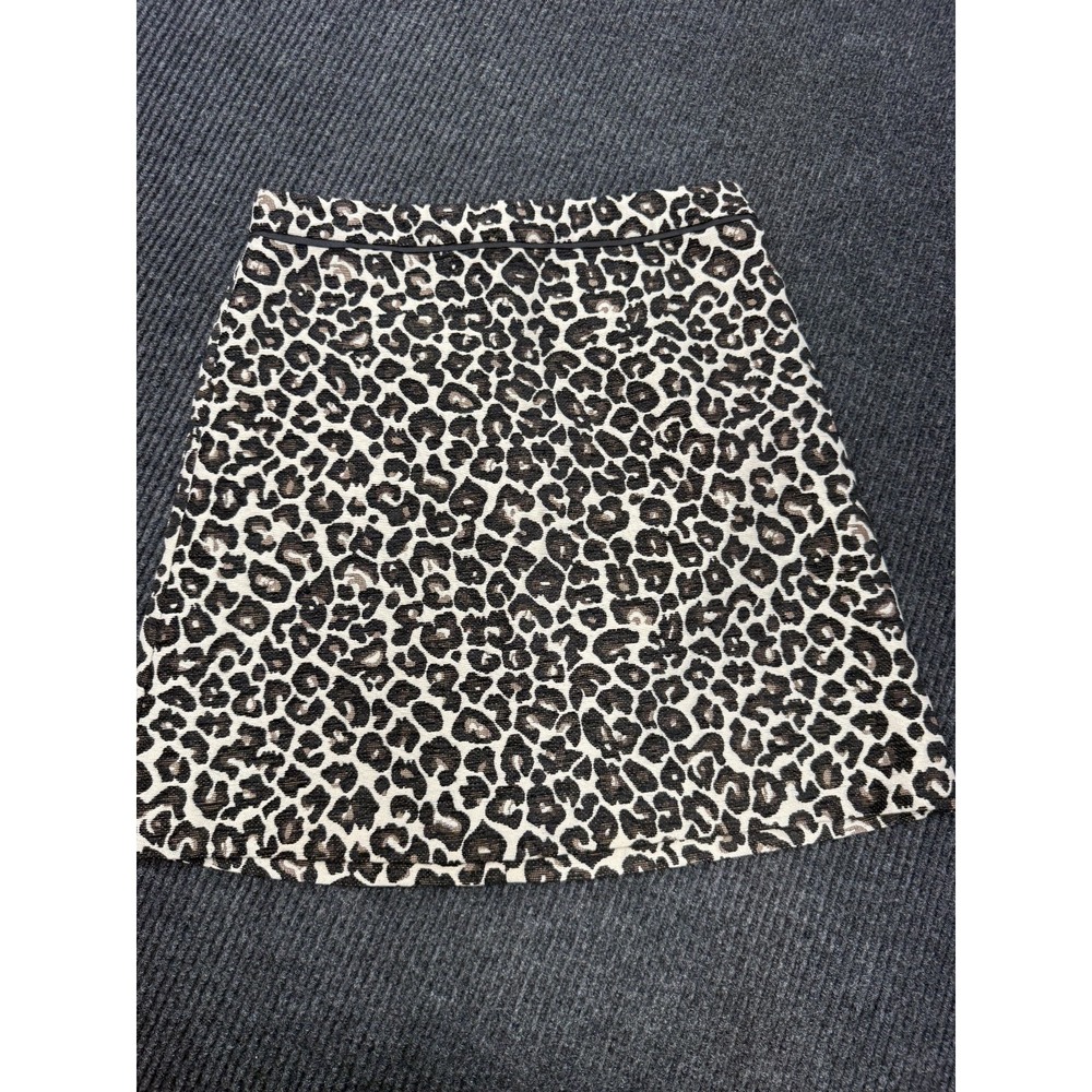 Anthropologie Maeve Leopard Jacquard Skirt Women's Size 6 Animal Print Lined